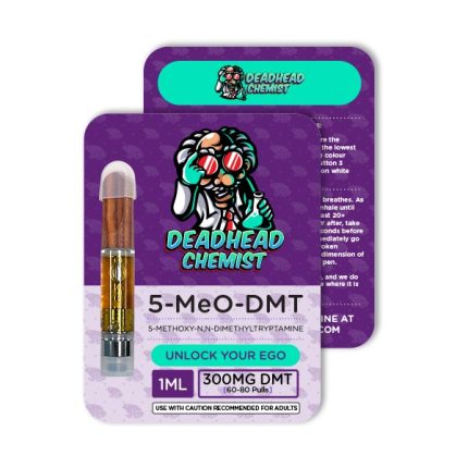 Deadhead Chemist authentic 1mL buy 1mL 5 Meo cartridge showing high-grade clear extract and ceramic coil