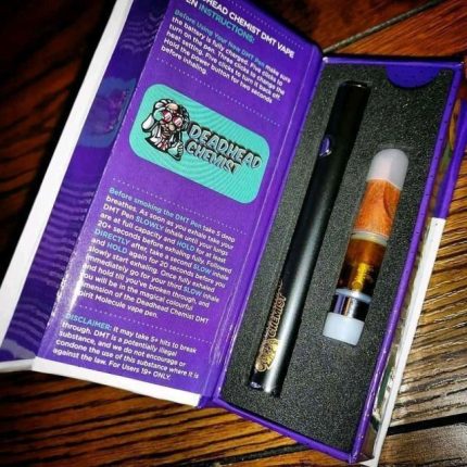 Deadhead Chemist authentic all-in-one buy Deadhead DMT kit showing 0.5mL cartridge and matching 510 variable voltage battery